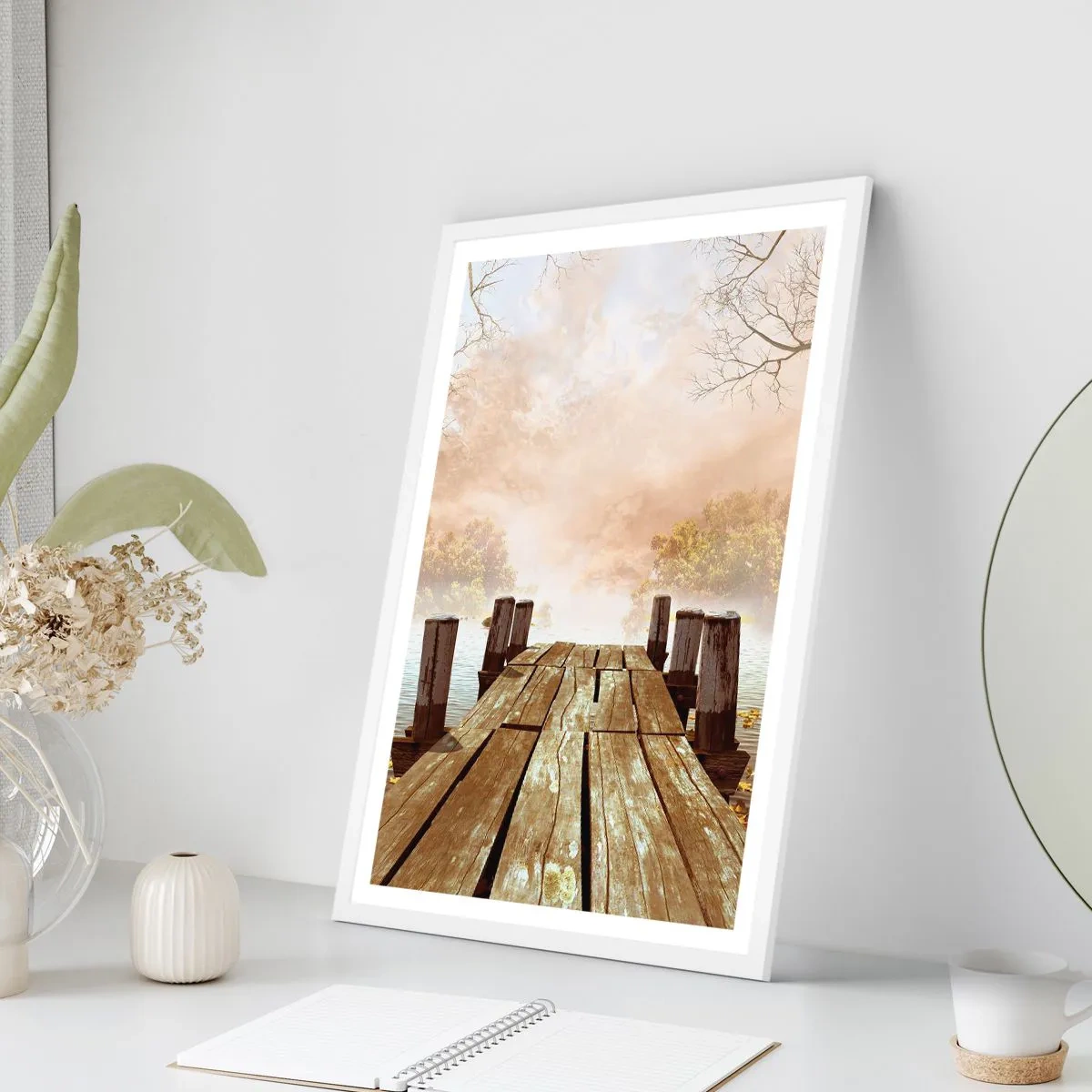 Plakat w białej ramie - Łagodny smutek jesieni - 50x70 cm