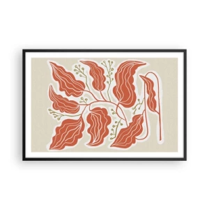 Plakat w czarnej ramie - Ludowo i koralowo - 91x61 cm