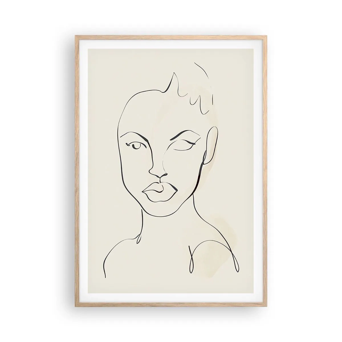 Plakat w ramie jasny dąb - Zarys zmysłowości - 70x100 cm