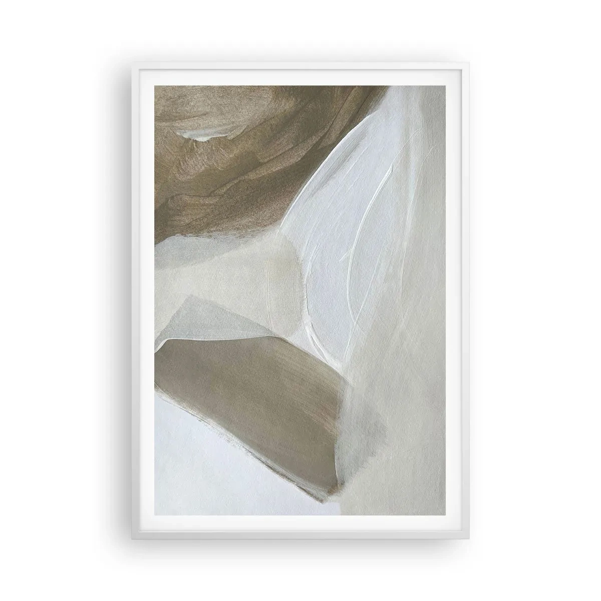 Plakat w białej ramie - Fala bieli - 70x100 cm