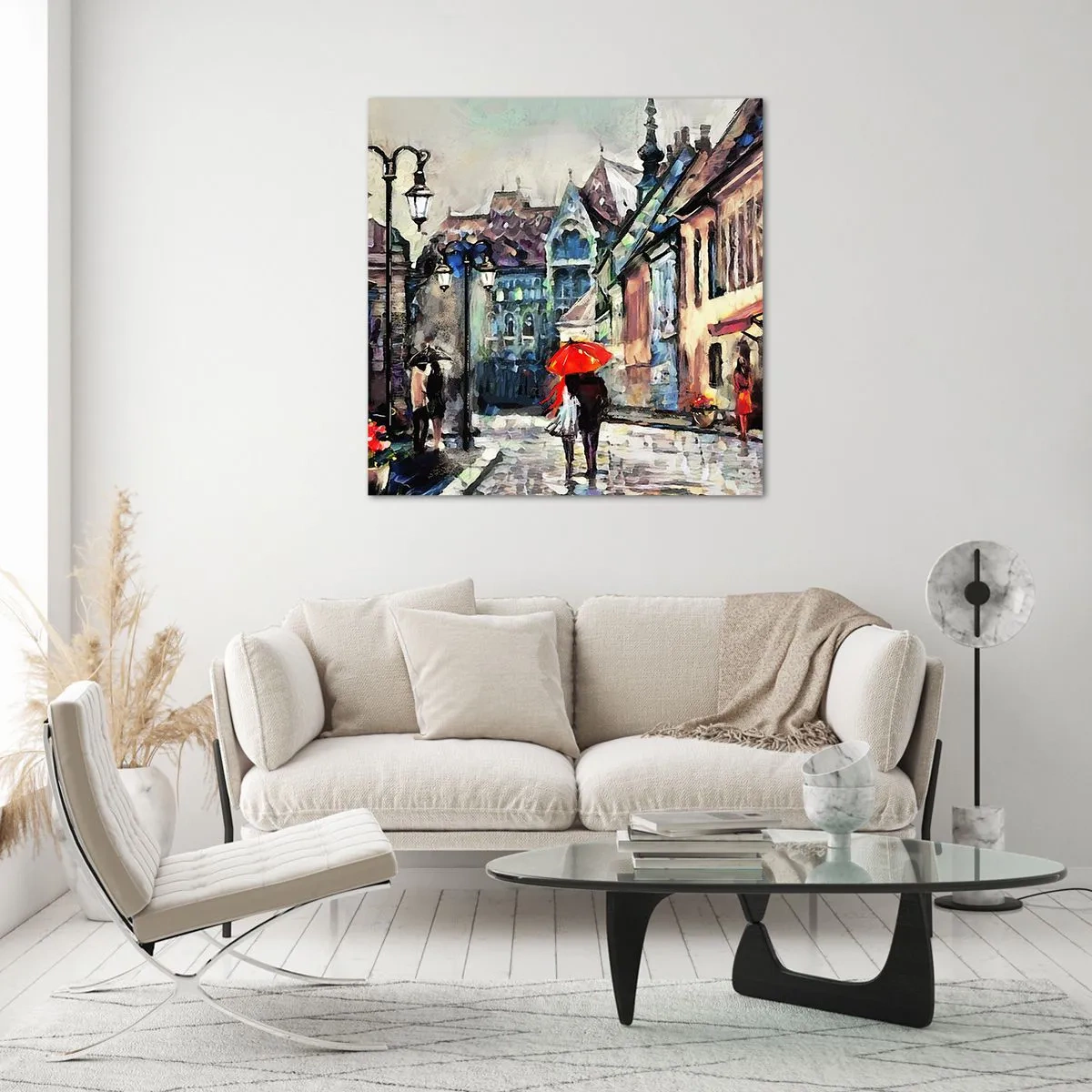 Obraz na szkle - Deszcz dla dwojga - 60x60 cm