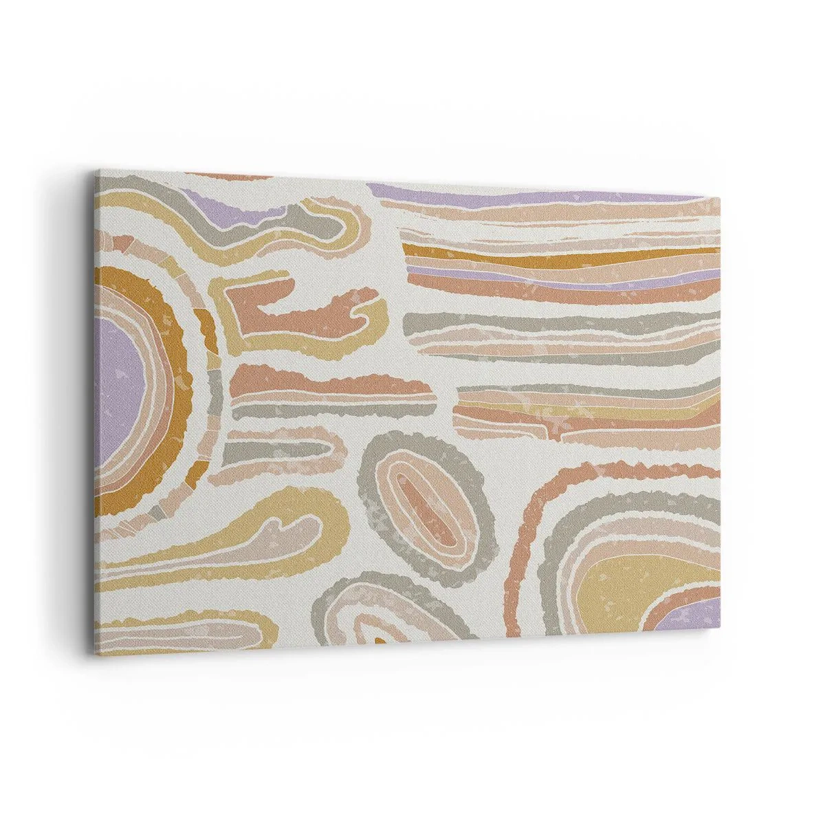 Obraz na płótnie - Kolorowe przekroje abstrakcyjnych kształtów - 120x80cm - Barwne przekroje - Nowoczesna dekoracja ścienna do salonu, kuchni i sypialni ARTTOR