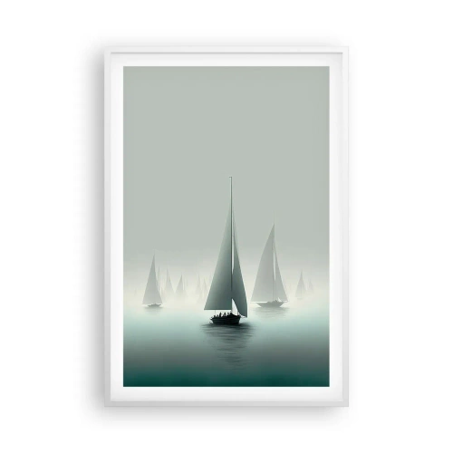 Plakat w białej ramie - Zbudowane z mgły - 61x91 cm