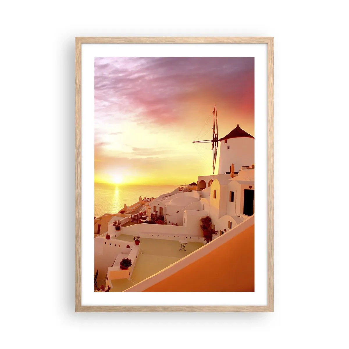 Plakat w ramie jasny dąb - Rozpłynąć się w bieli i złocie - 50x70 cm