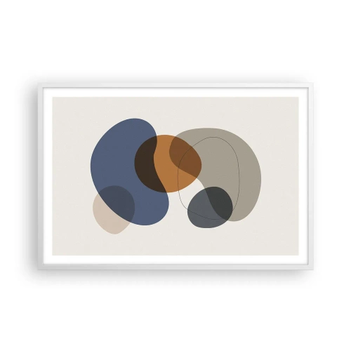 Plakat w białej ramie - Krople barw - 91x61 cm