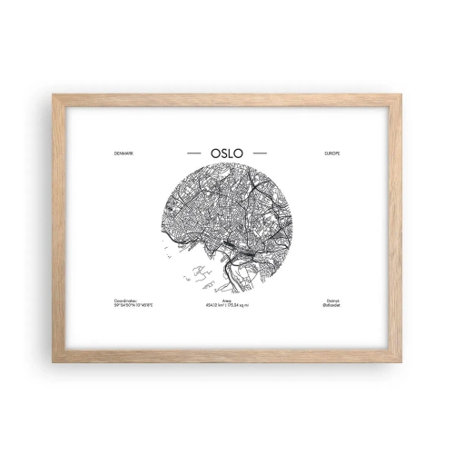 Plakat w ramie jasny dąb - Anatomia Oslo - 40x30 cm