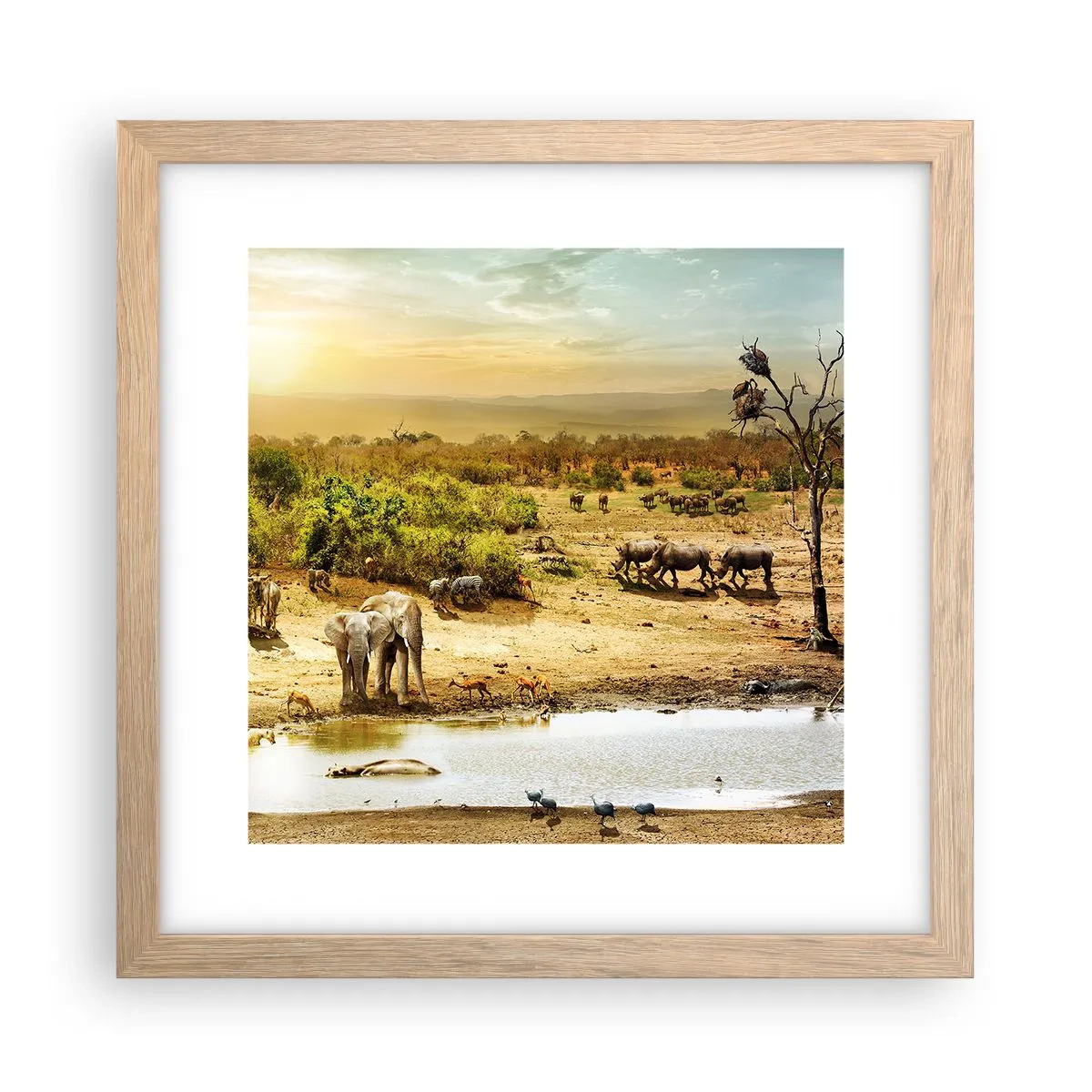 Plakat w ramie jasny dąb - "Z Edenu zaś wypływała rzeka…" - 30x30 cm