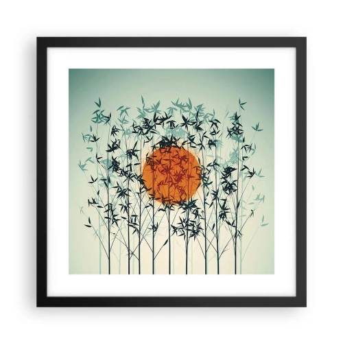 Plakat w czarnej ramie - Japońskie słońce - 40x40 cm