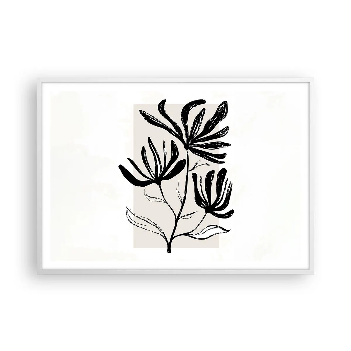 Plakat w białej ramie - Szkic do zielnika - 100x70 cm