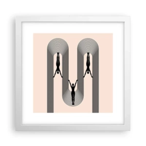 Plakat w białej ramie - Do góry nogami - 30x30 cm