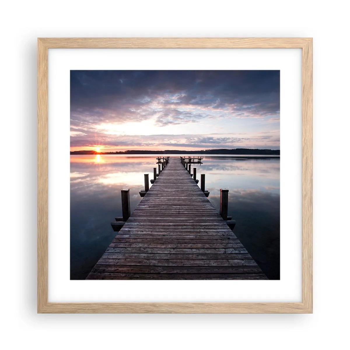 Plakat w ramie jasny dąb - Cicha granica dnia i nocy - 40x40 cm