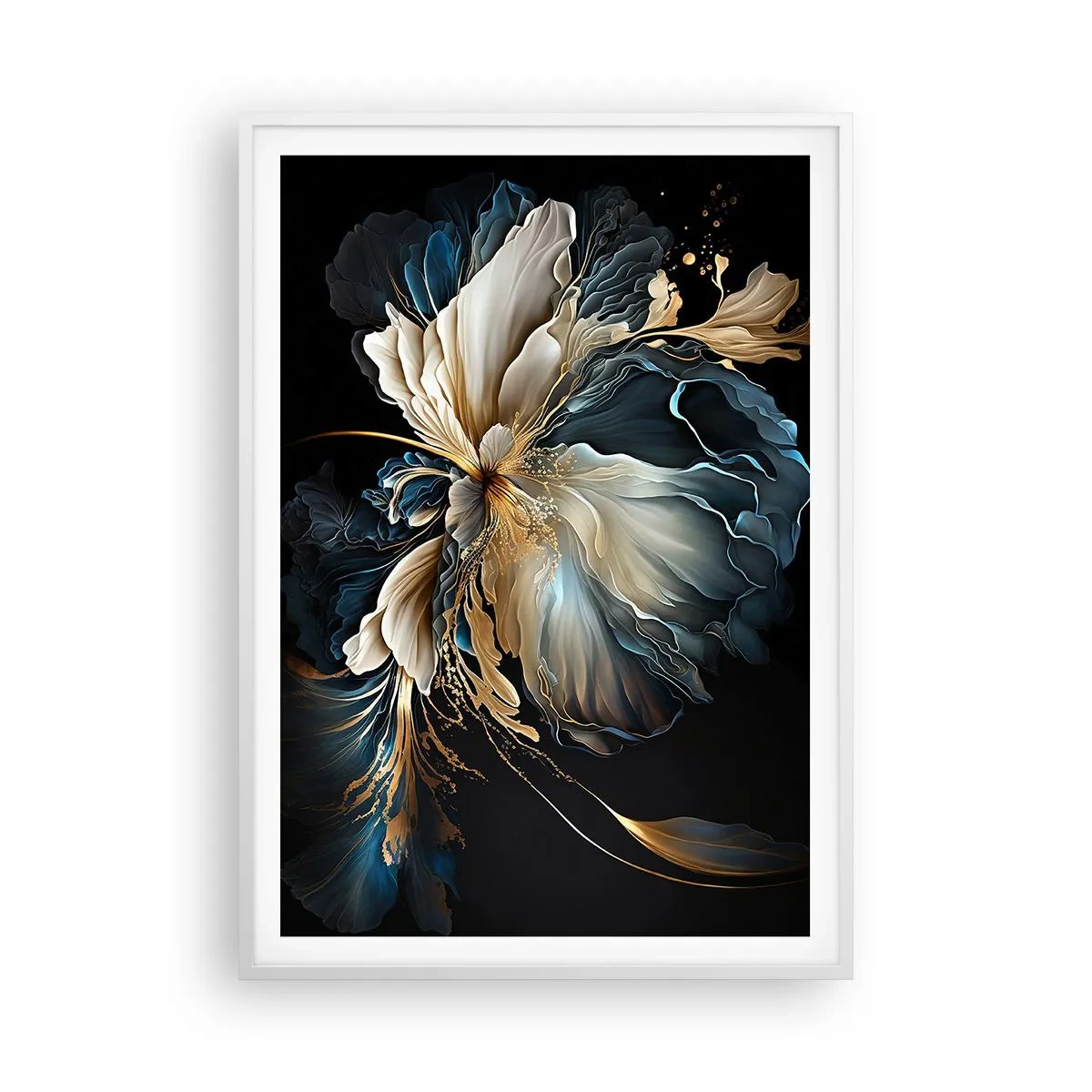 Plakat w białej ramie - Baśniowy kwiat paproci - 70x100 cm