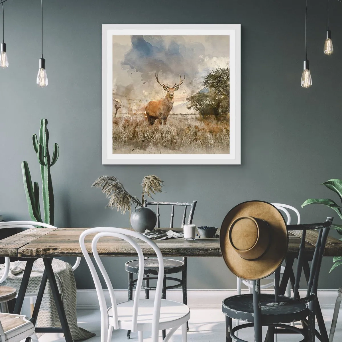 Plakat w białej ramie - Godność - siła - dostojeństwo - 40x40 cm