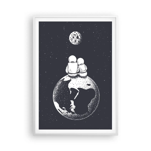 Plakat w białej ramie - Kosmiczne love story - 70x100 cm