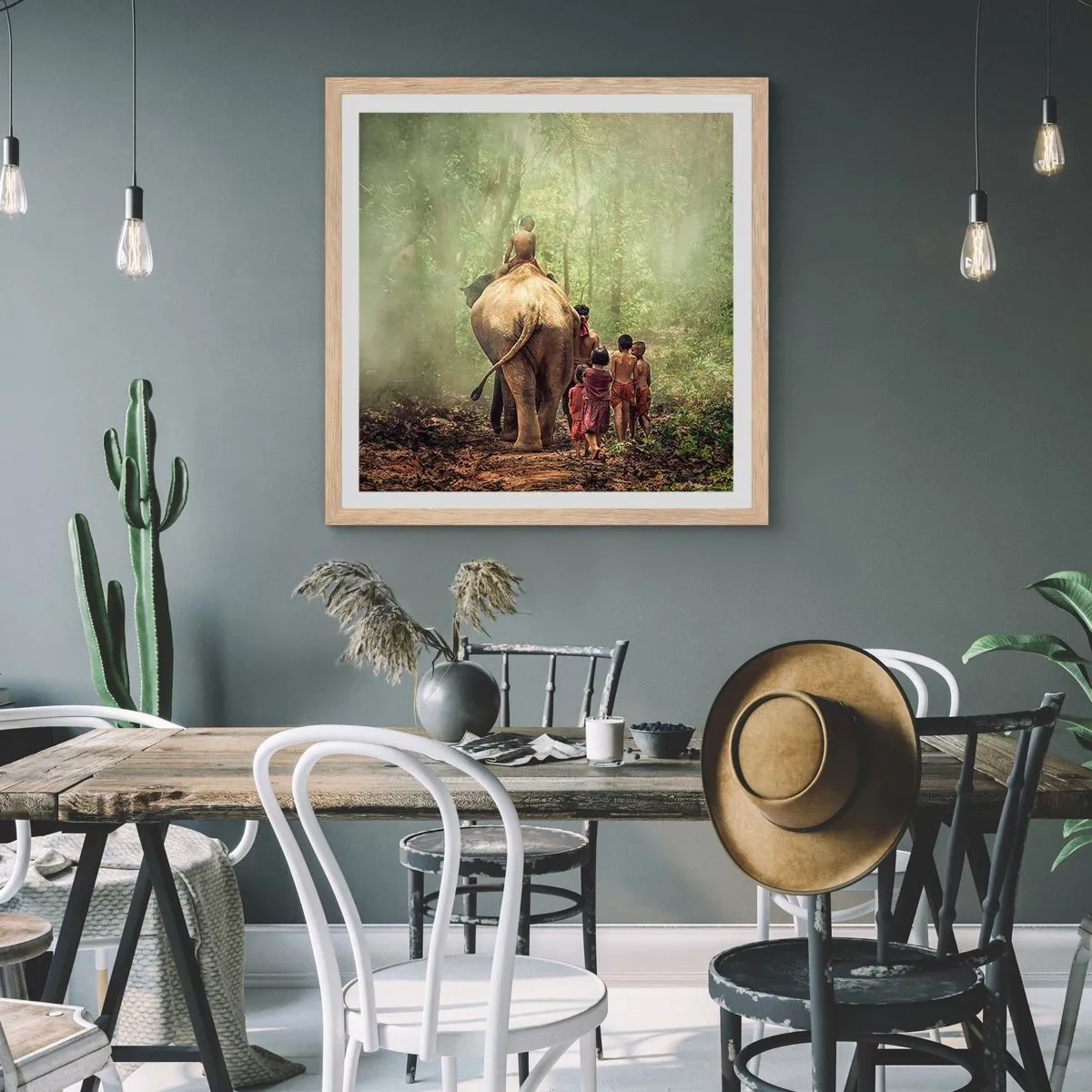 Plakat w ramie jasny dąb - Nowa Księga Dżungli - 30x30 cm