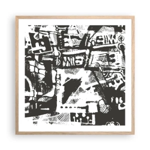 Plakat w ramie jasny dąb - Porządek czy chaos? - 60x60 cm