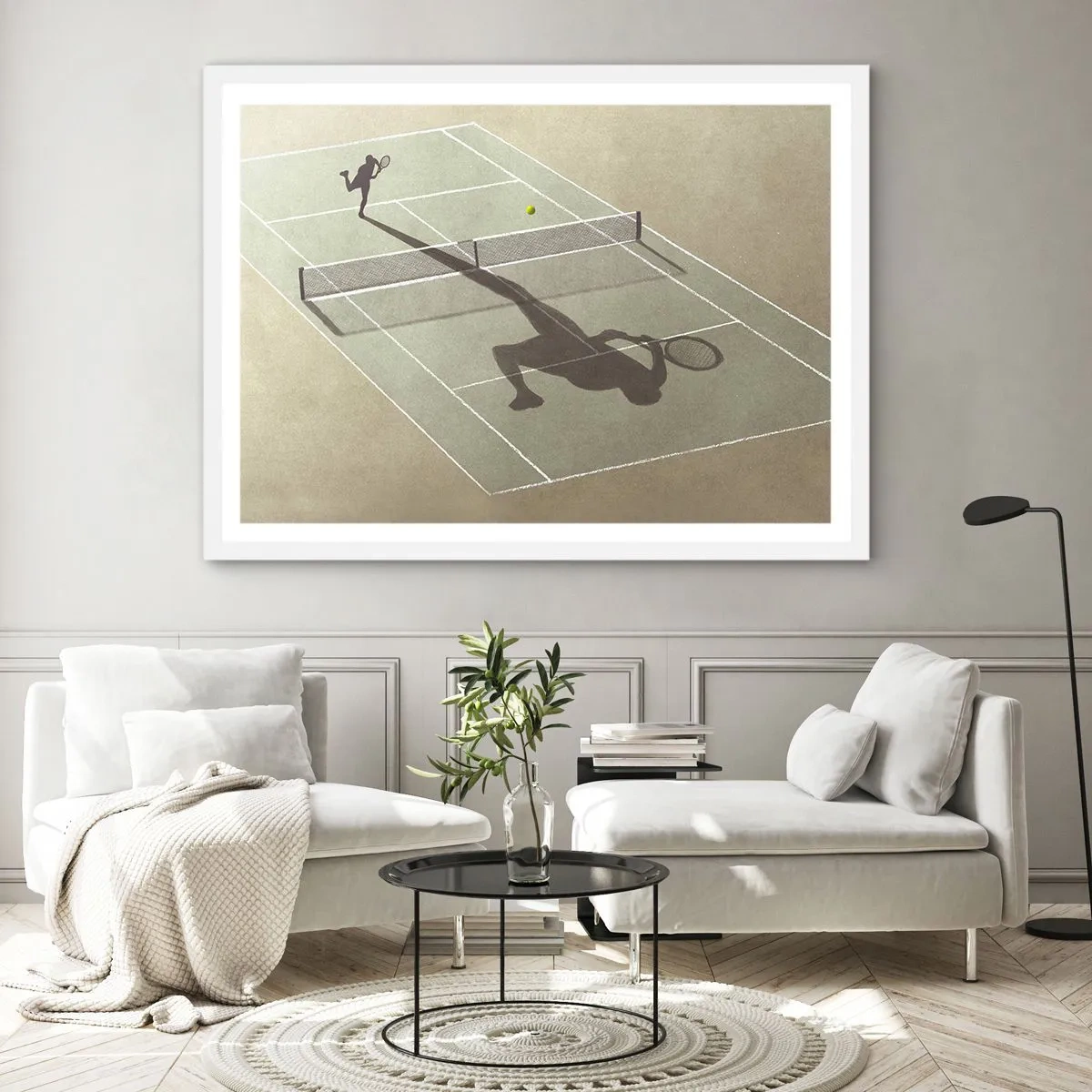 Plakat w białej ramie - Pokonać siebie - 100x70 cm