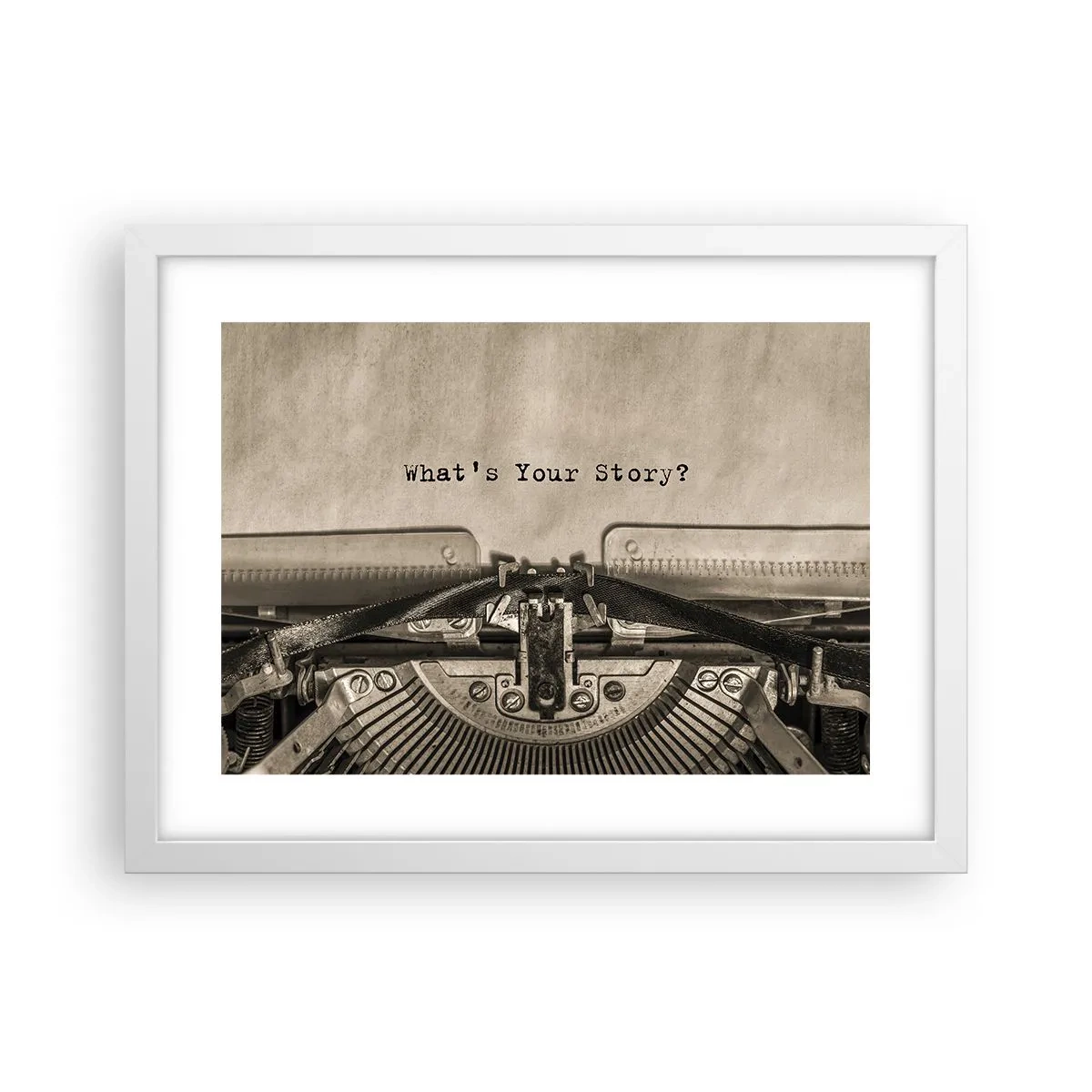 Plakat w białej ramie - Opowiedz mi - 40x30 cm