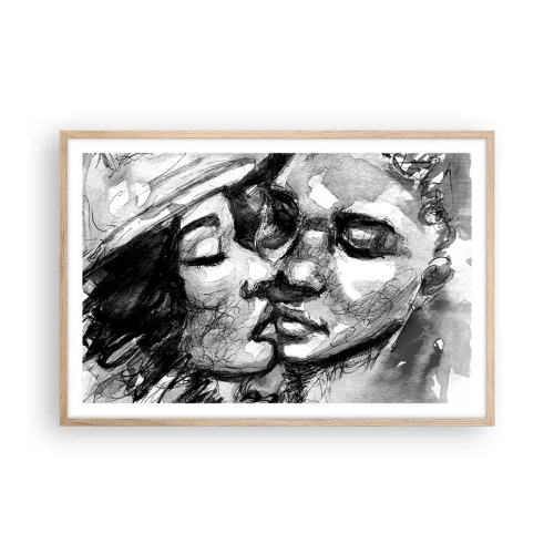 Plakat w ramie jasny dąb - Czuła chwila - 91x61 cm