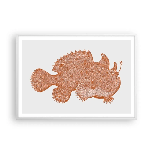 Plakat w białej ramie - A jednak ryba - 100x70 cm