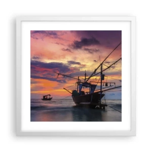 Plakat w białej ramie - Egzotyczny wieczór - 40x40 cm