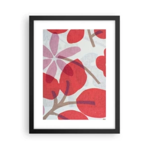 Plakat w czarnej ramie - Kompozycja kwiatowa w różu - 30x40 cm