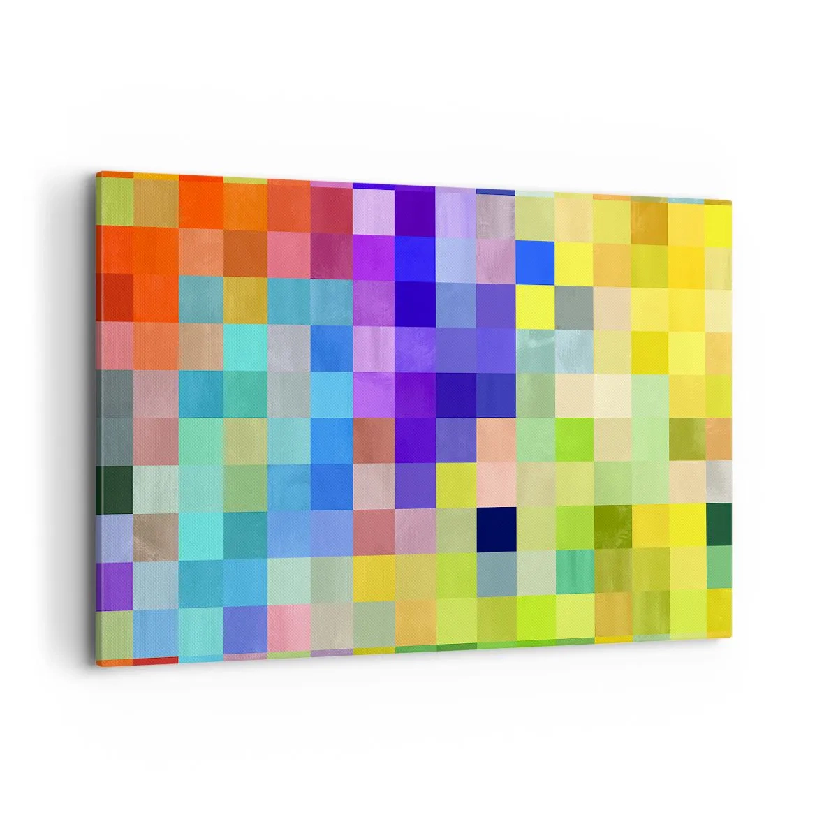 Obraz na płótnie - Kolorowa mozaika kwadratów w różnorodnych barwach - 120x80cm - Każdy inny, wszystkie równe - Nowoczesna dekoracja ścienna do salonu, kuchni i sypialni ARTTOR