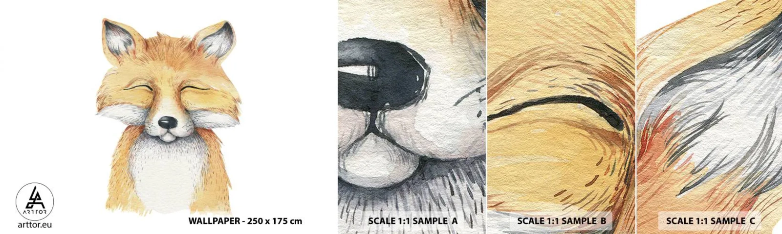 Fototapeta Próbka Samoprzylepna Deluxe Sticker - Lisie humory - Dla Dzieci, Lis, Przyjaźń - 100x30 cm