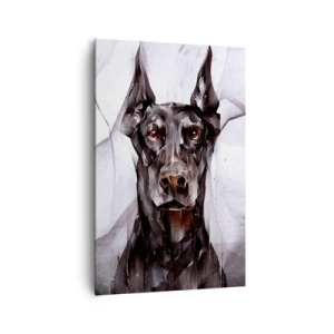 Obraz na płótnie - Abstrakcyjny portret psa w artystycznym ujęciu - 80x120cm - Szlachetnie urodzony - Nowoczesna dekoracja ścienna do salonu i sypialni ARTTOR