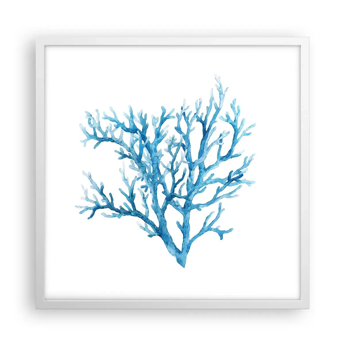 Plakat w białej ramie - Morski filigran - 50x50 cm