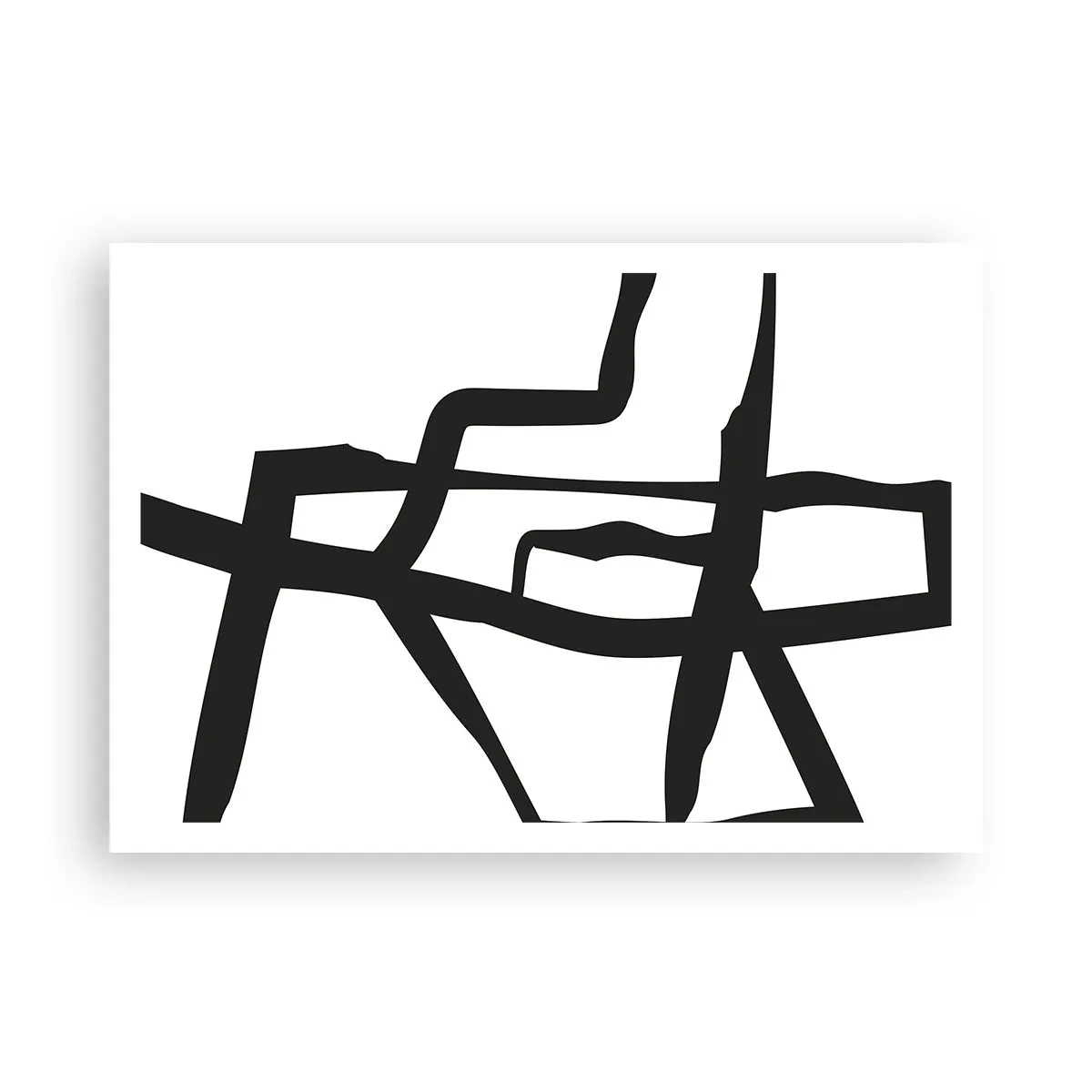Plakat - Minimalistyczny czarno-biały wzór z geometrycznymi liniami - 100x70cm - Czarno-biała konstrukcja - Nowoczesna dekoracja ścienna do salonu i sypialni ARTTOR