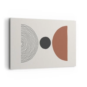 Obraz na płótnie - Abstrakcyjne figury geometryczne w ciepłych barwach - 120x80cm - W centrum uwagi - Nowoczesna dekoracja ścienna do salonu, kuchni i sypialni ARTTOR