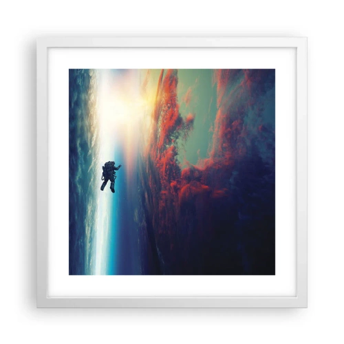 Plakat w białej ramie - Mierzyć się ze wszechświatem - 40x40 cm