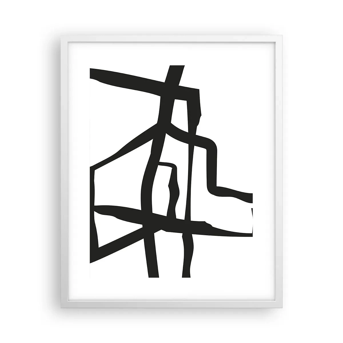 Plakat w białej ramie - Czarno-biała konstrukcja - 40x50 cm