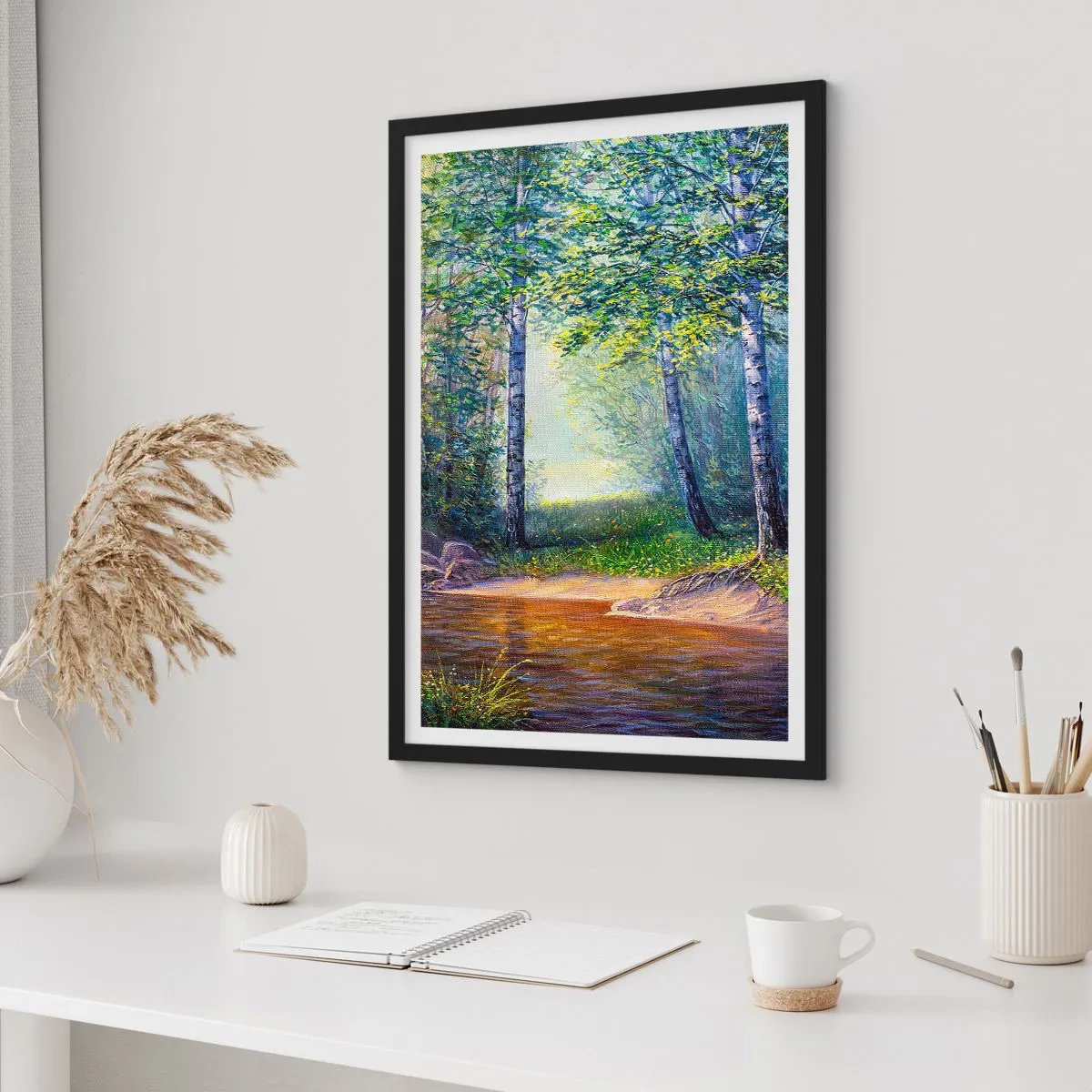 Plakat w czarnej ramie - Sielankowa sceneria - 40x50 cm