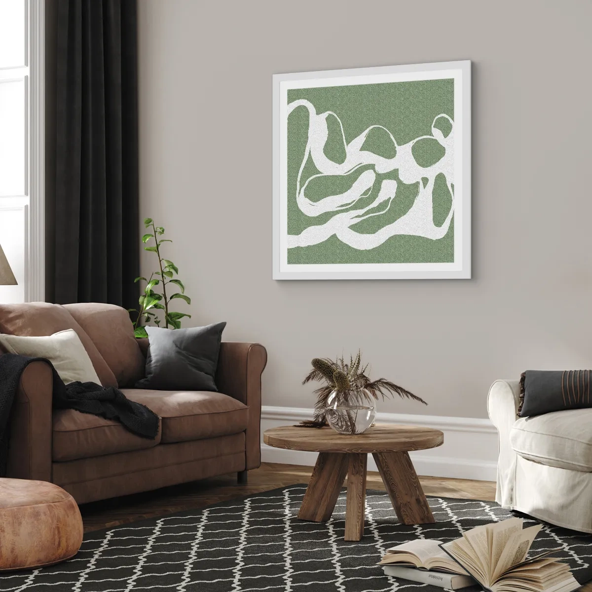 Plakat w białej ramie - Wołanie przestrzeni - 40x40 cm