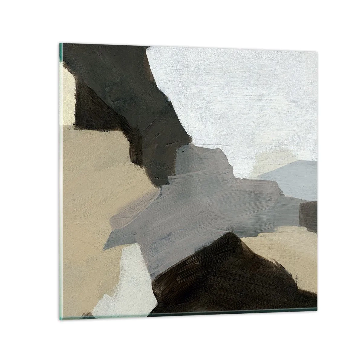 Obraz na szkle - Abstrakcja: rozstaje szarości - 30x30 cm