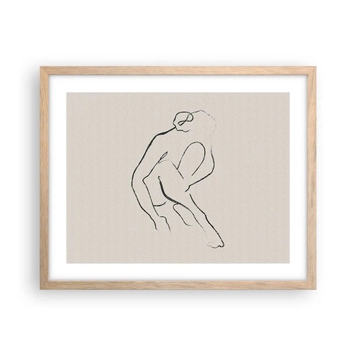 Plakat w ramie jasny dąb - Szkic intymny - 50x40 cm