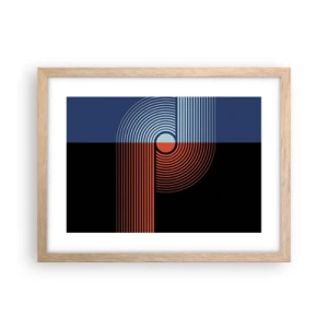 Plakat w ramie jasny dąb - W geometrycznym uścisku - 40x30 cm