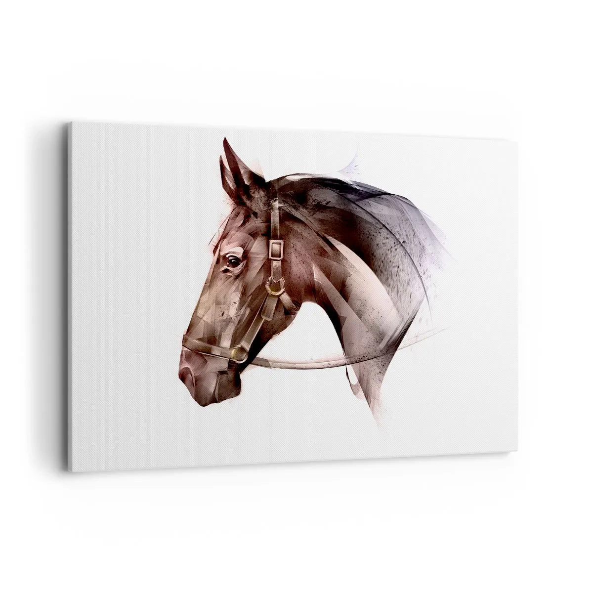Obraz na płótnie - Profil konia w delikatnej artystycznej formie na białym tle - 120x80cm - Co za wdzięk - Nowoczesna dekoracja ścienna do salonu, kuchni i sypialni ARTTOR