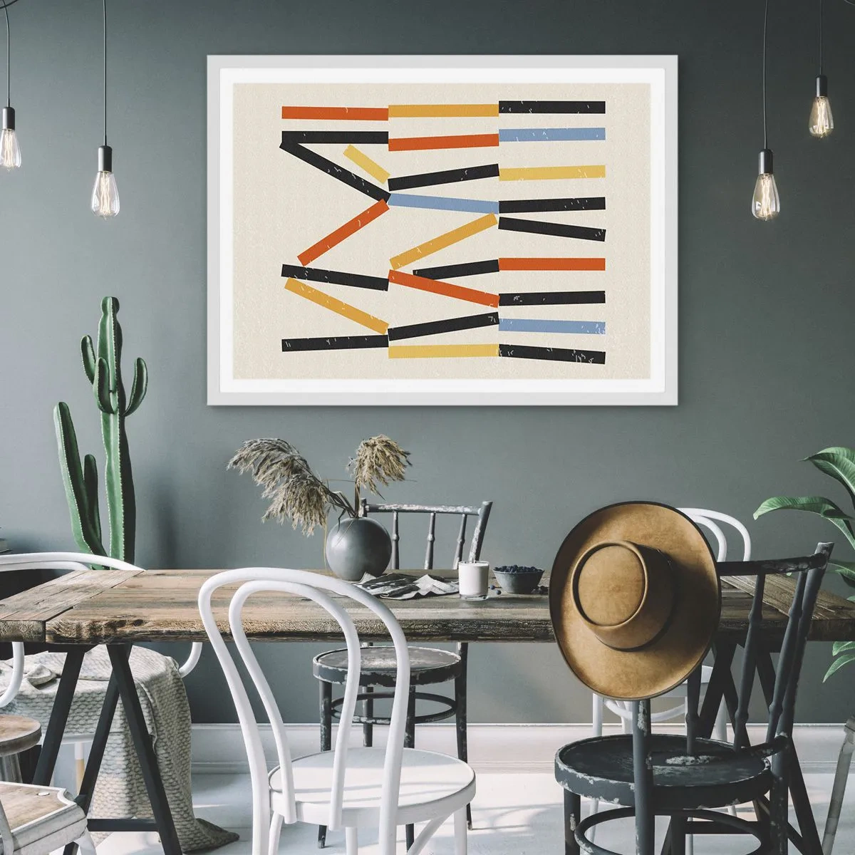 Plakat w białej ramie - Kompozycja na poziomie - 40x30 cm