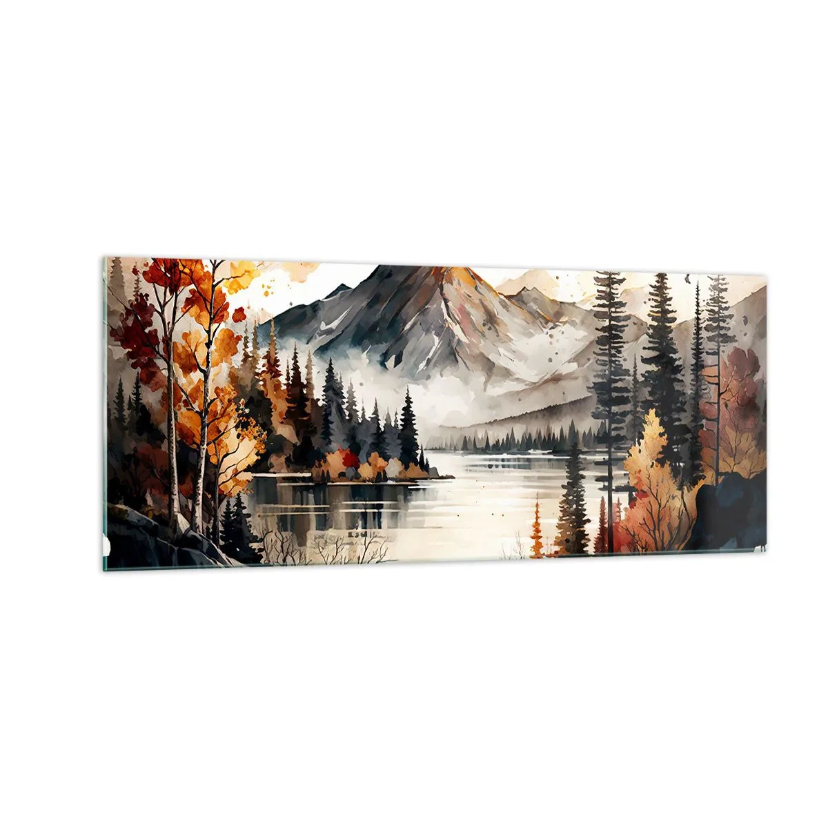 Obraz na szkle - Złota jesień w górach - 100x40 cm