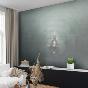 Fototapeta Standard Eco - Przez księżycowe jezioro - Spokój, Jezioro, Kajak - 150x105 cm