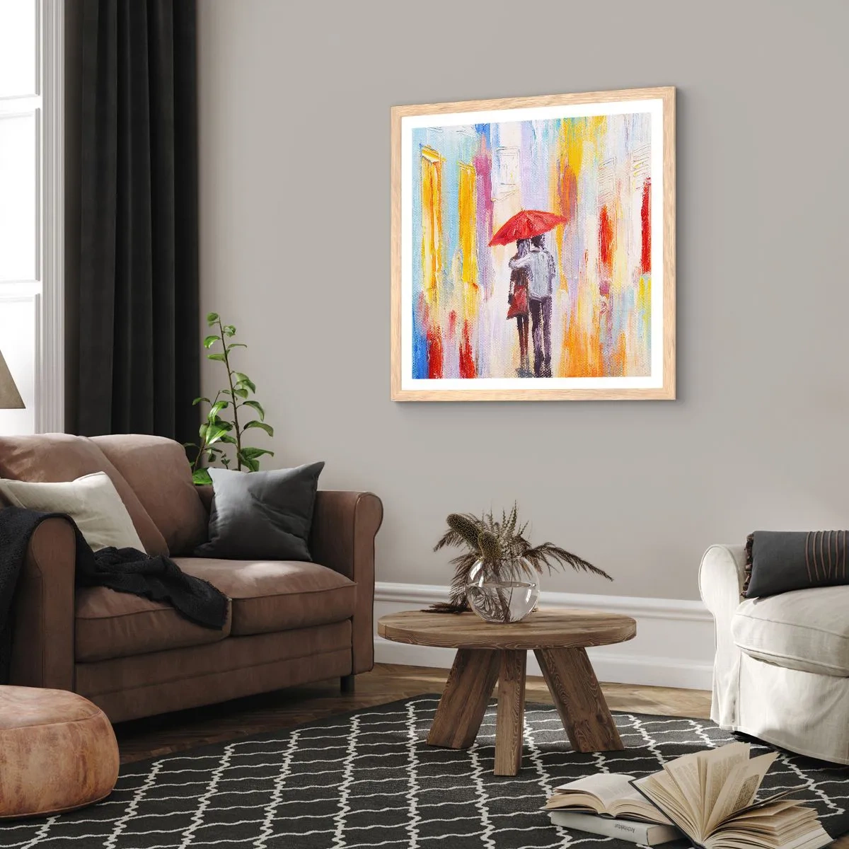 Plakat w ramie jasny dąb - Niech pada dalej - 60x60 cm