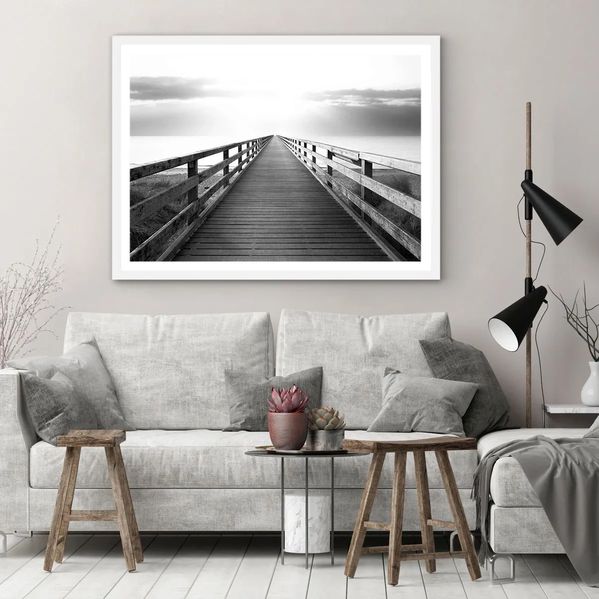 Plakat w białej ramie - W siną dal… - 100x70 cm