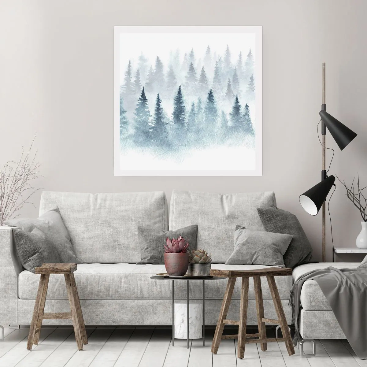 Plakat - Otulone mgłą - 30x30 cm