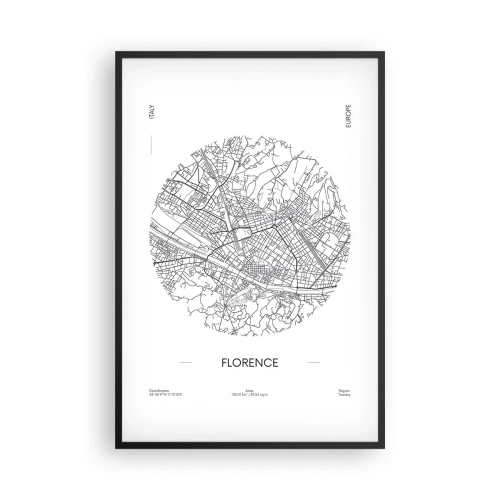 Plakat w czarnej ramie - Anatomia Florencji - 61x91 cm