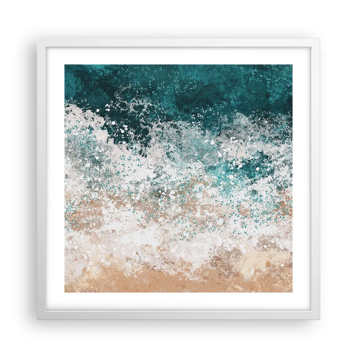 Plakat w białej ramie - Morskie opowieści - 50x50 cm