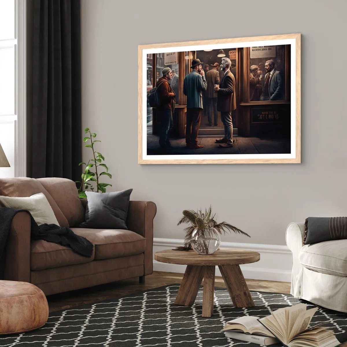 Plakat w ramie jasny dąb - Dobra chwila dnia - 70x50 cm