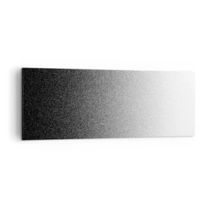 Obraz na płótnie - Minimalistyczny gradient czerni i bieli w punkcie - 140x50cm - W stronę światła - Nowoczesna dekoracja ścienna do salonu i sypialni ARTTOR